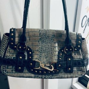 Rafe nyc handbag. Turquoise and navy alligator skin